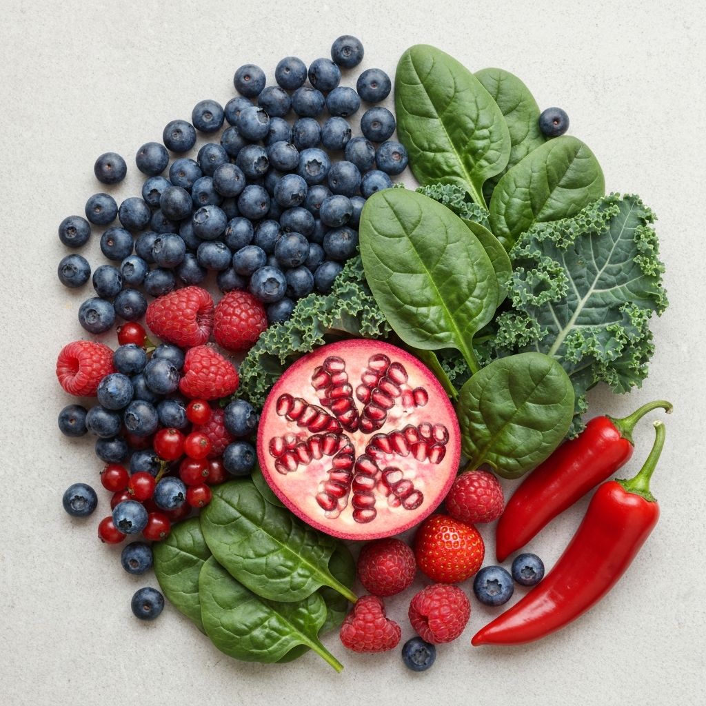Antioxidant-rich colorful foods and berries