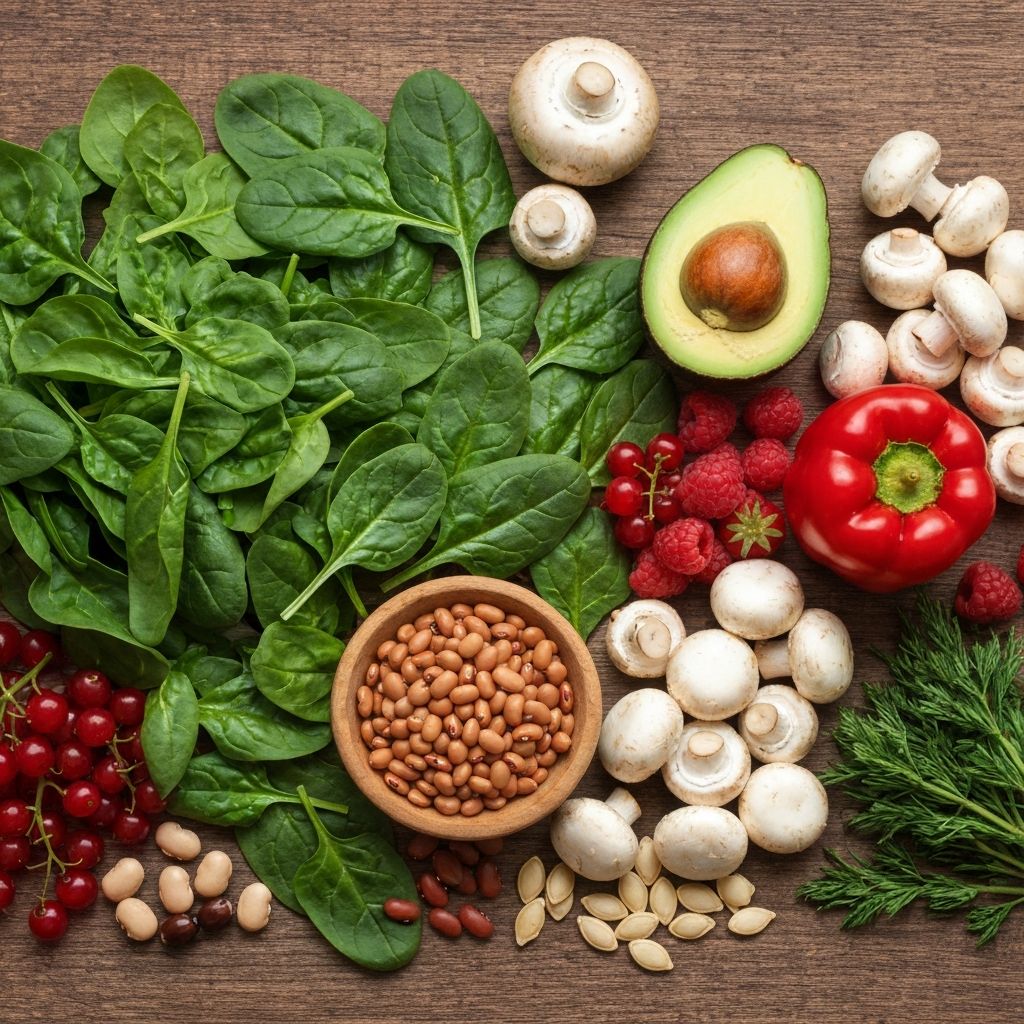Variety of nutrient-rich foods and ingredients